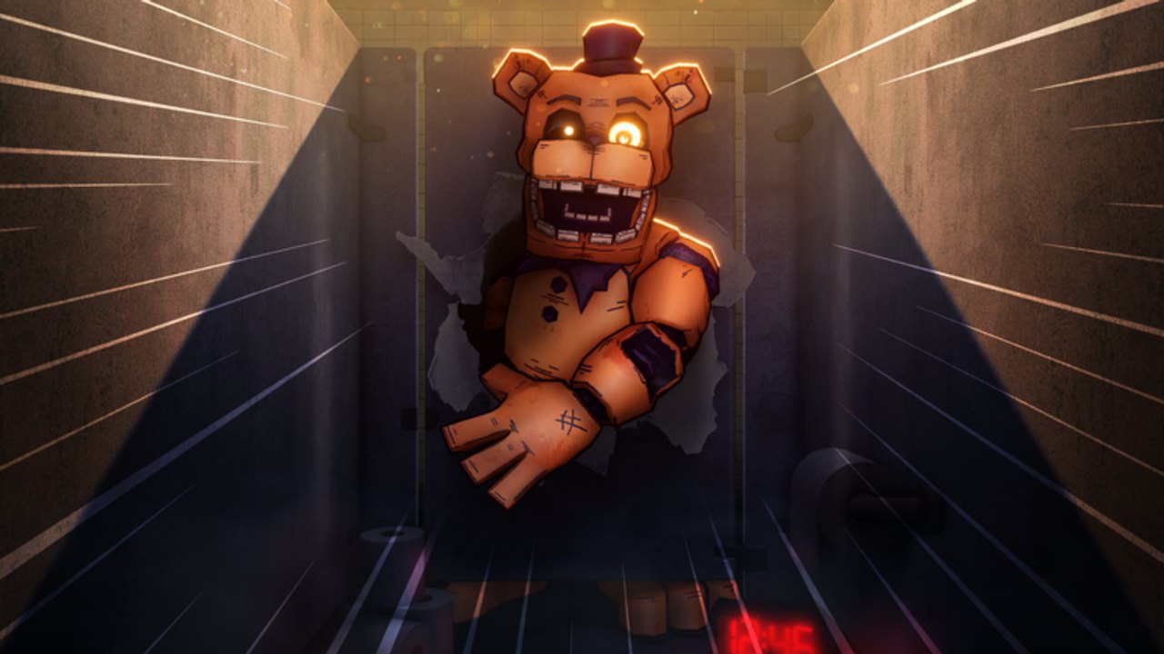 Freddy bursting through a stall wall in Nights of Eternity